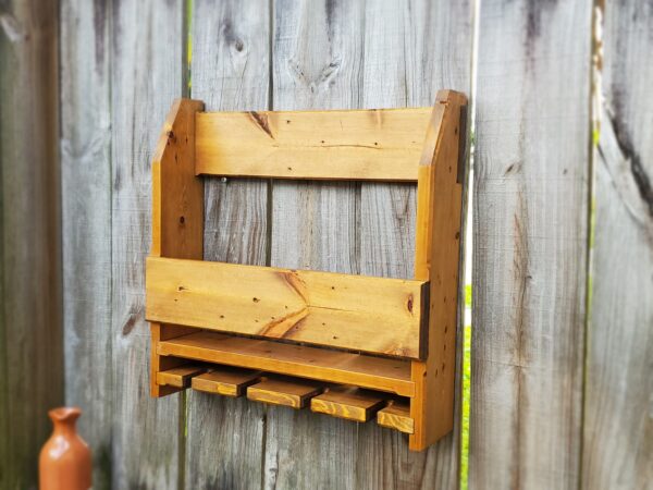 modern rustic style wine shelf with glass holder, wine bottle rack, wine glass hanging, man cave accessories, gift for him, wall mounted wood shelf, modern rustic home décor, kitchen wall decoration, housewarming gift, handmade products, handcrafted