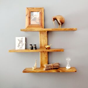 Wall mounted wood shelves, Modern Rustic Style