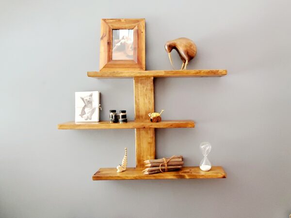 Wall mounted wood shelves, Modern Rustic Style