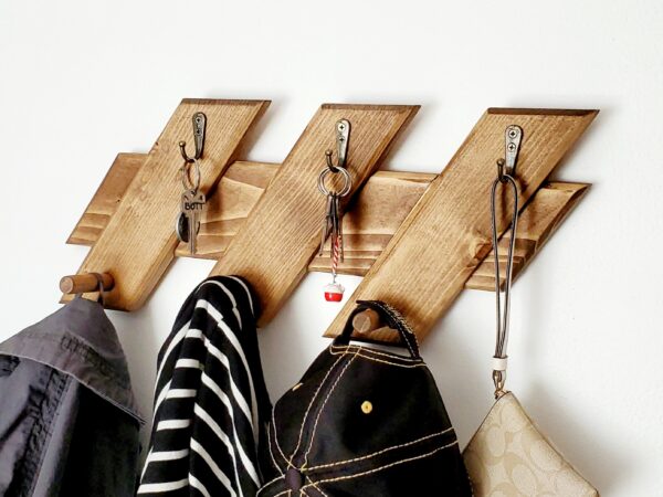 Coat Rack and Key Holder - Modern Rustic Hanger