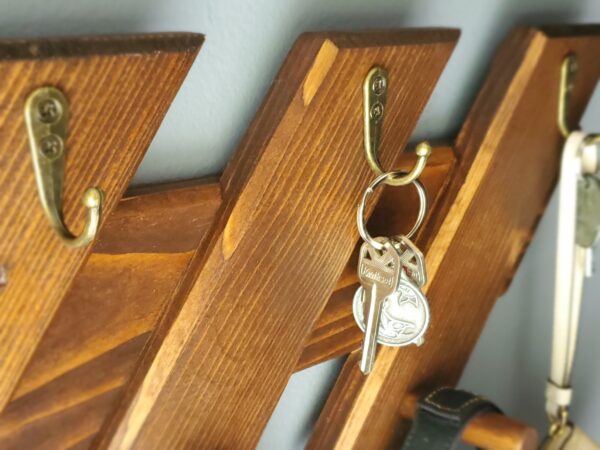 Coat Rack and Key Holder - Modern Rustic Hanger - Image 4