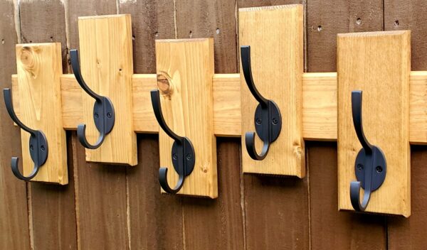 Wooden coat Rack, Modern Rustic hanger, Entryway Organizer, Handmade Wood Shelf, Wall-mounted décor, Farm House Style decoration, Heavy duty hooks