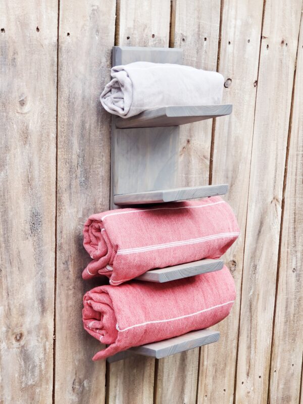 Towel Rack (Modern Rustic Style- Beveled Edges) Farm House, Towel rack, Bathroom, Shower, Wet room, Poolside cabana, Guest room, Gym