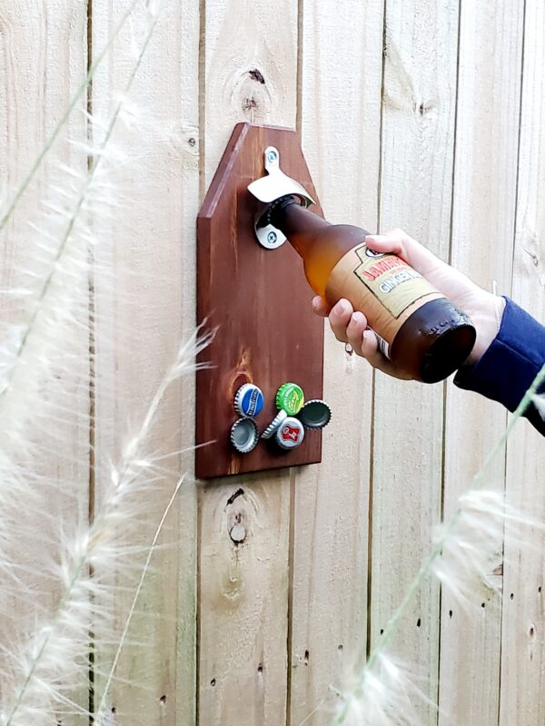 Farmhouse style easy clean beer opener, soda pop opener, man cave accessories, gift for him, wall mounted beer bottle opener, modern rustic home décor, vintage cast iron hardware, backyard BBQ tools for him, gift idea, handmade, rustic style décor