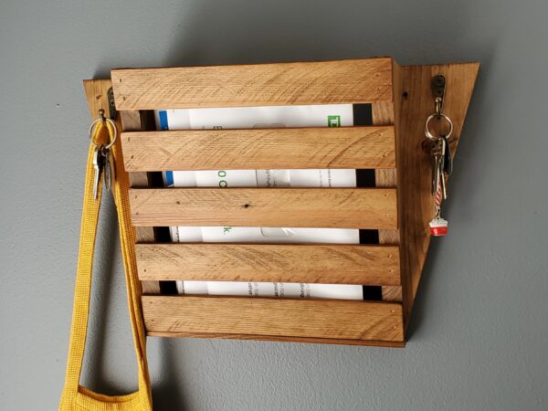 Entryway Mail Key Organizer, Modern Rustic Mail Holder, Entry door décor, Handmade Key Shelf, Wall-mounted letter wooden rack, mud room mail shelf, handmade home functional décor, wall mounted wood shelf, key hooks hangers, sunglasses display, housewarming gift