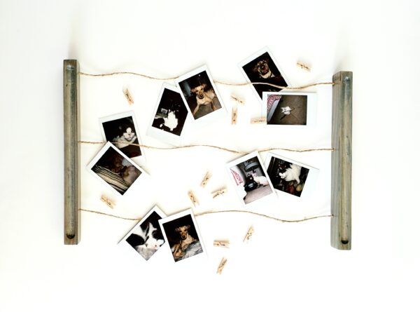 Wall mounted polaroid pictures rack, Clothespin Photo collage holder, College dorm décor, study room accessory, Snaps Displaying, Fuji Instax prints, Fun decoration, Instant pics, handmade home décor, HP Sprocket prints display