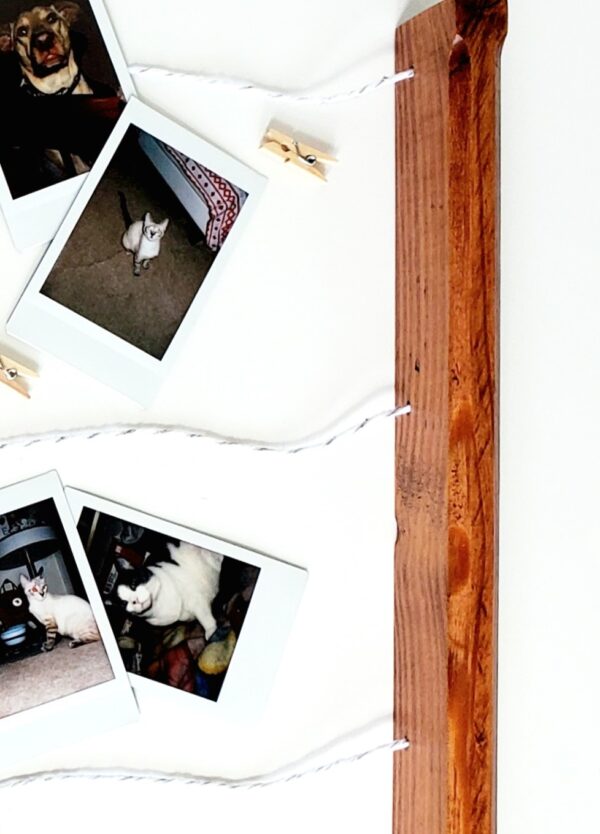 Wall mounted polaroid pictures rack, Clothespin Photo collage holder, College dorm décor, study room accessory, Snaps Displaying, Fuji Instax prints, Fun decoration, Instant pics, handmade home décor, HP Sprocket prints display