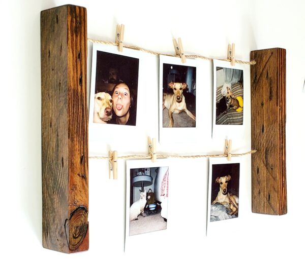 Wall mounted polaroid pictures rack, Clothespin Photo collage holder, College dorm décor, study room accessory, Snaps Displaying, Fuji Instax prints, Fun decoration, Instant pics, handmade home décor, HP Sprocket prints display